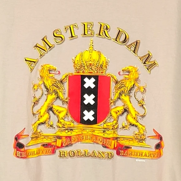 Kemme Amsterdam Holland Vintage Crested Logo Graphic Tee T-Shirt Men's L - Picture 2 of 10